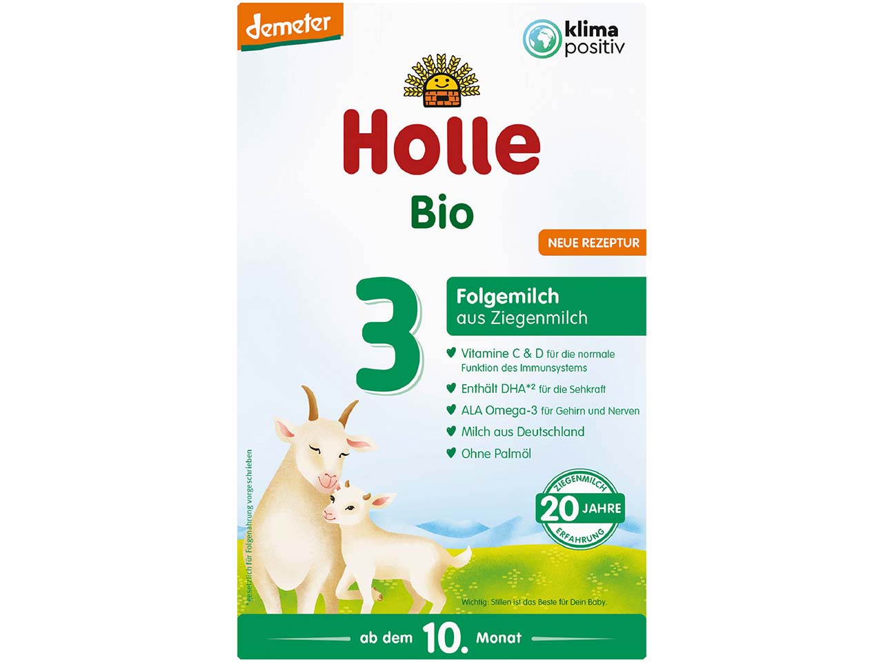 Holle Bio-Folgemilch 3 aus Ziegenmilch, ab 10. Monat, Pulver, demeter-zertifiziert, 400 g
