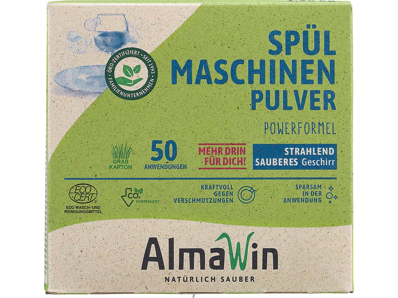 AlmaWin Spülmaschinenpulver, Karton, 1,25 kg