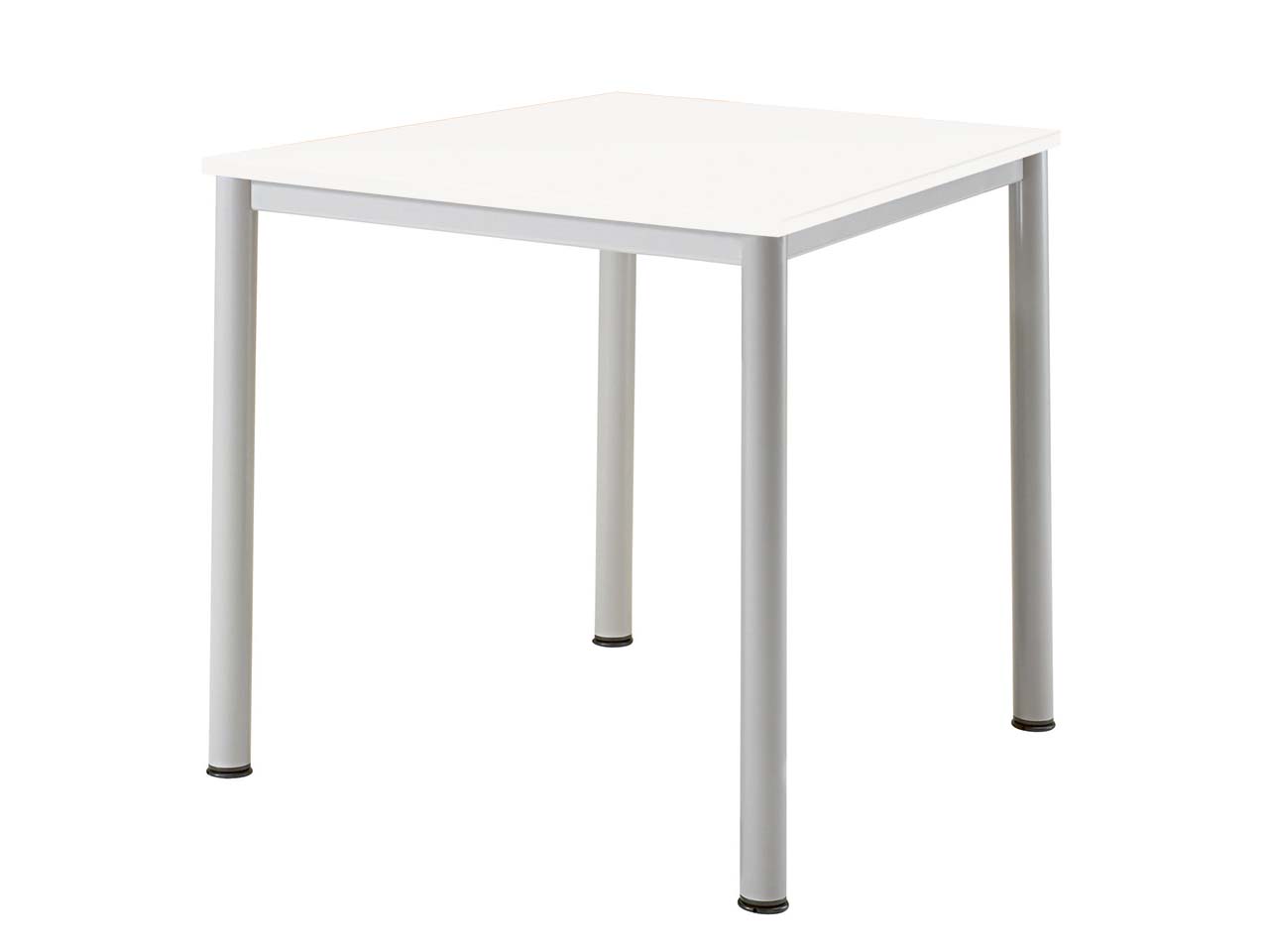 Konferenztisch "CONTACT Base" rechteckig, 70 x 70 cm, silber, Buche weiß lackiert