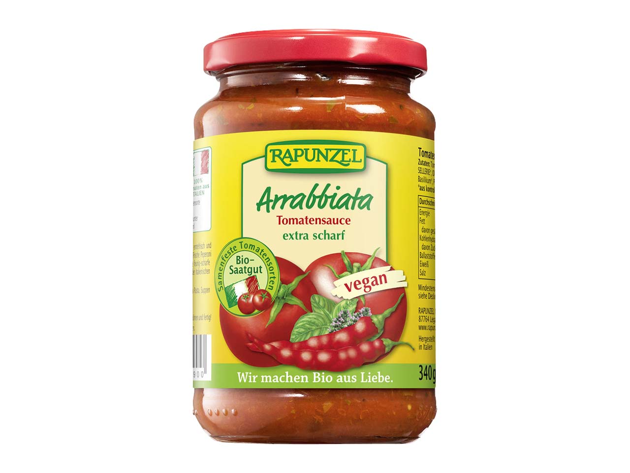 RAPUNZEL Bio-Tomatensauce 'Arrabbiata', 335 ml