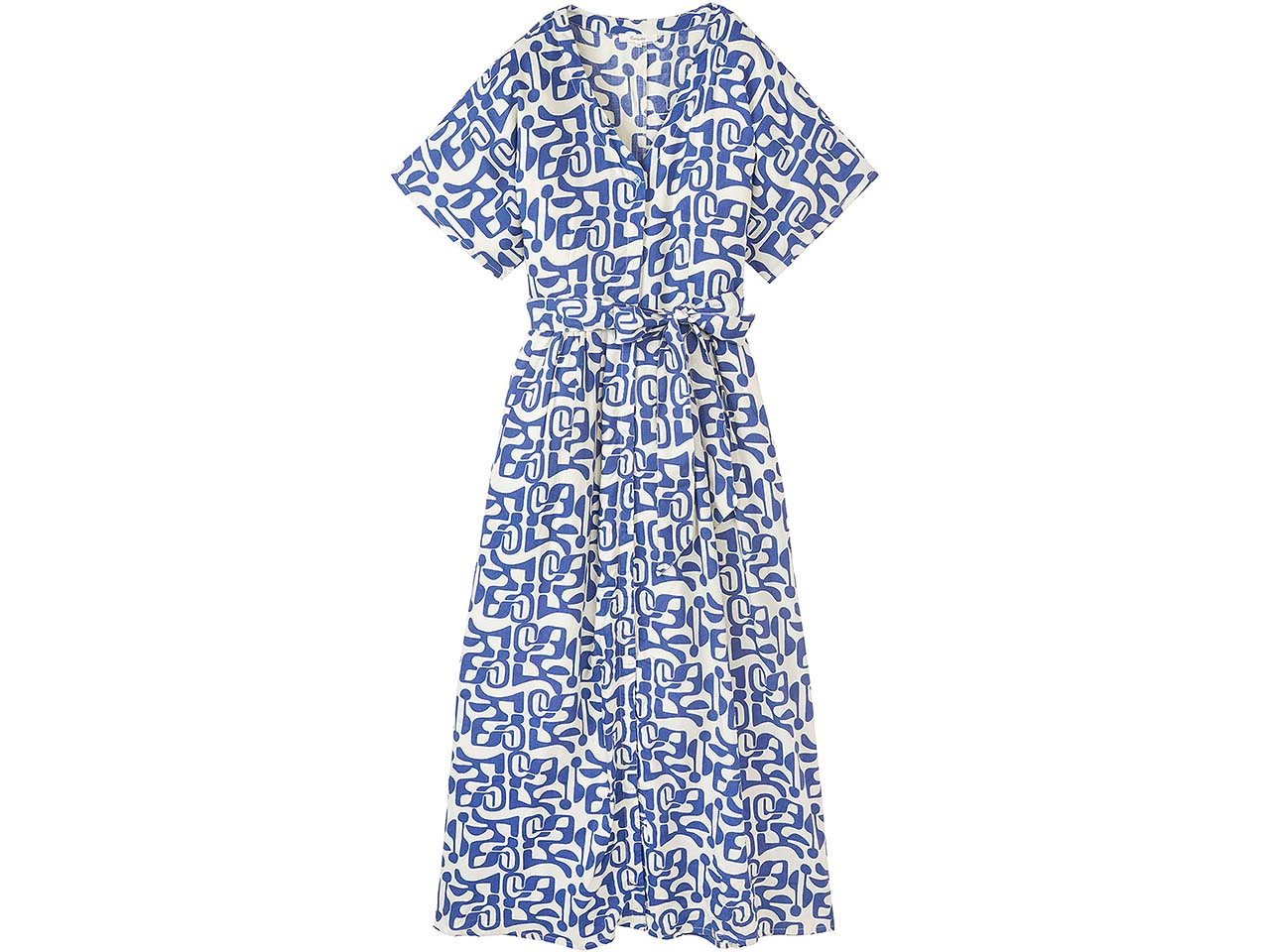 tranquillo Damen-Maxi-Kleid mit Bindegürtel, maze, Gr. 36