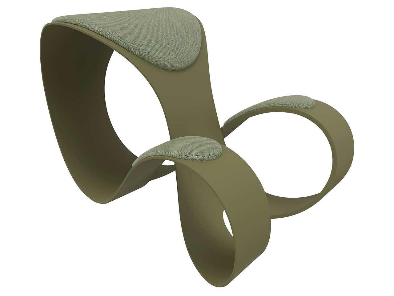 Quadrifoglio Kniehocker "Moon" Gestell grün, Bezug grün