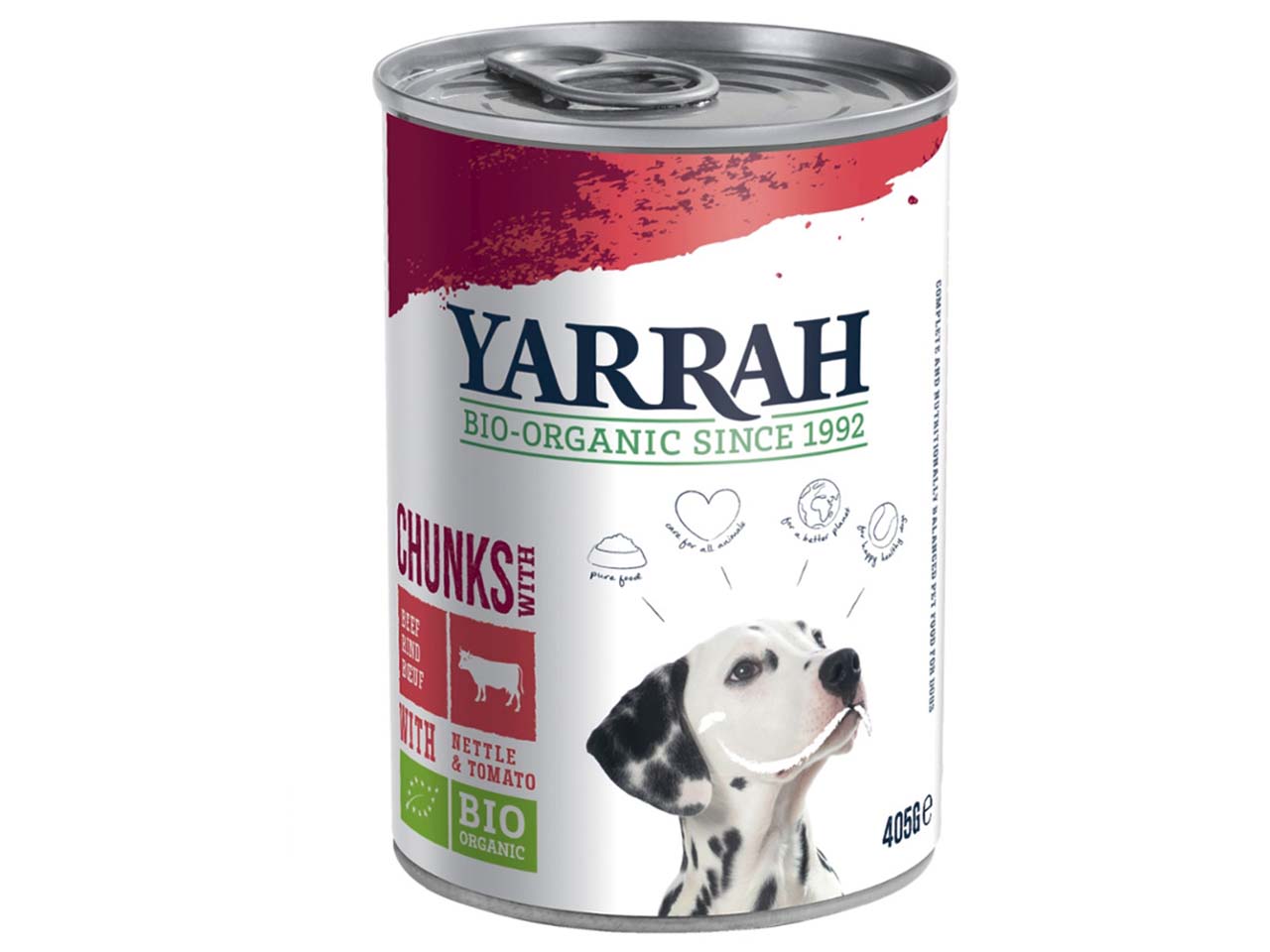 YARRAH Bio-Nassfutter für ausgewachsene Hunde, Rind, 405 g