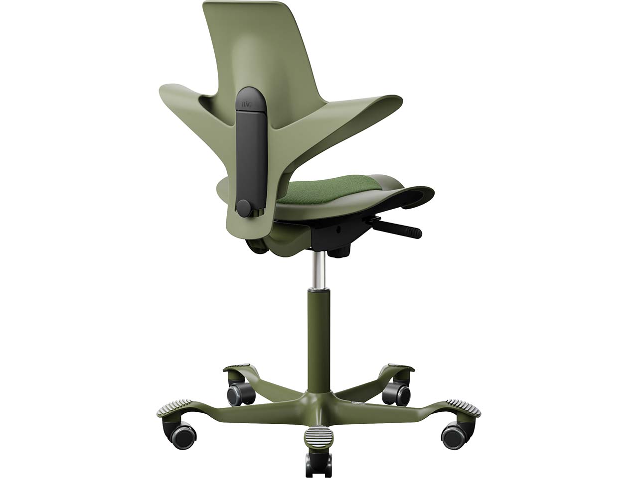 HAG Bürodrehstuhl "Capisco Puls 8010" Gestell: moss grey,Stoff: "Mainline Flax" green