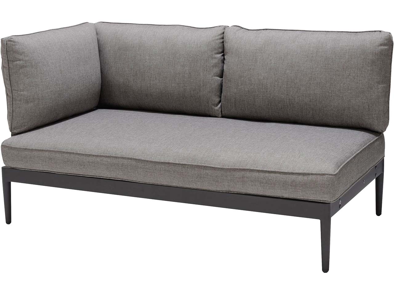 2-Sitzer Gartensofa 'Topaz' mit 3 Rückenlehnen, grau