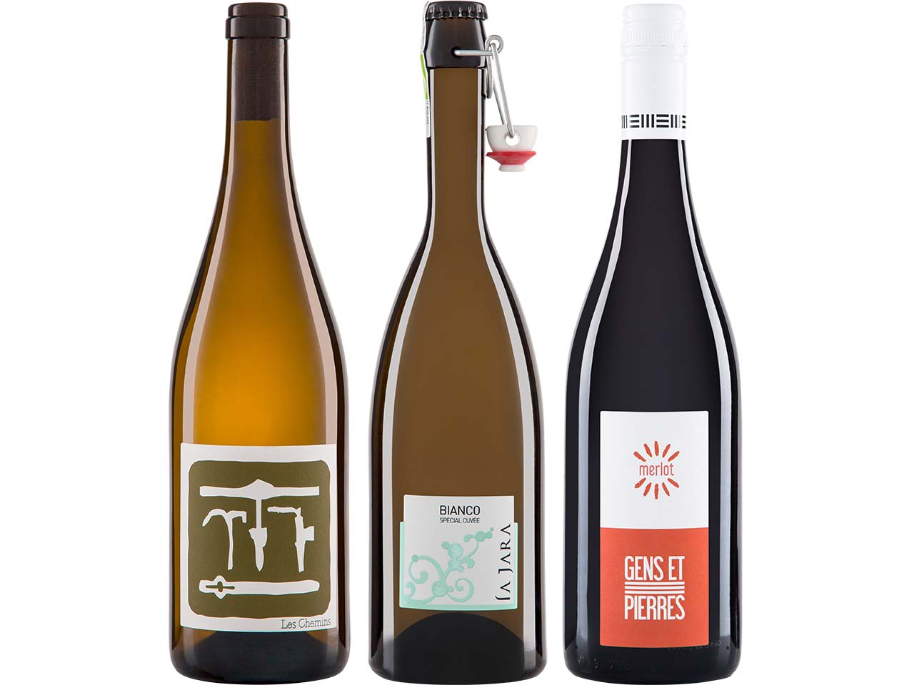 Bio-Weinpaket "Melange" mit Weißwein, Rotwein und Perlwein, 3 x 0,75 l