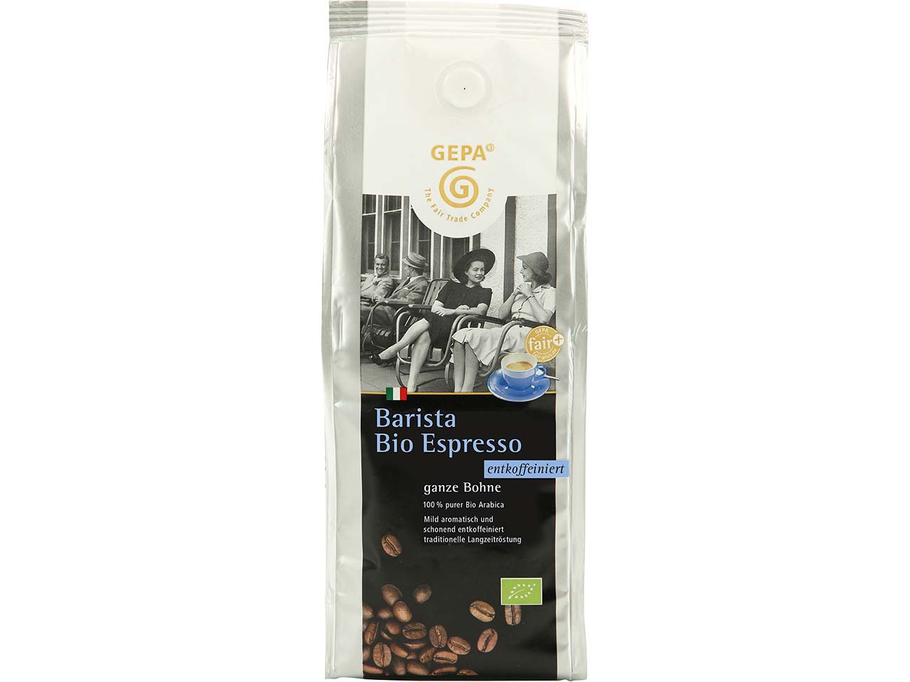 GEPA Bio-Espresso "Barista" ganze Bohnen, entkoffeiniert, 250 g