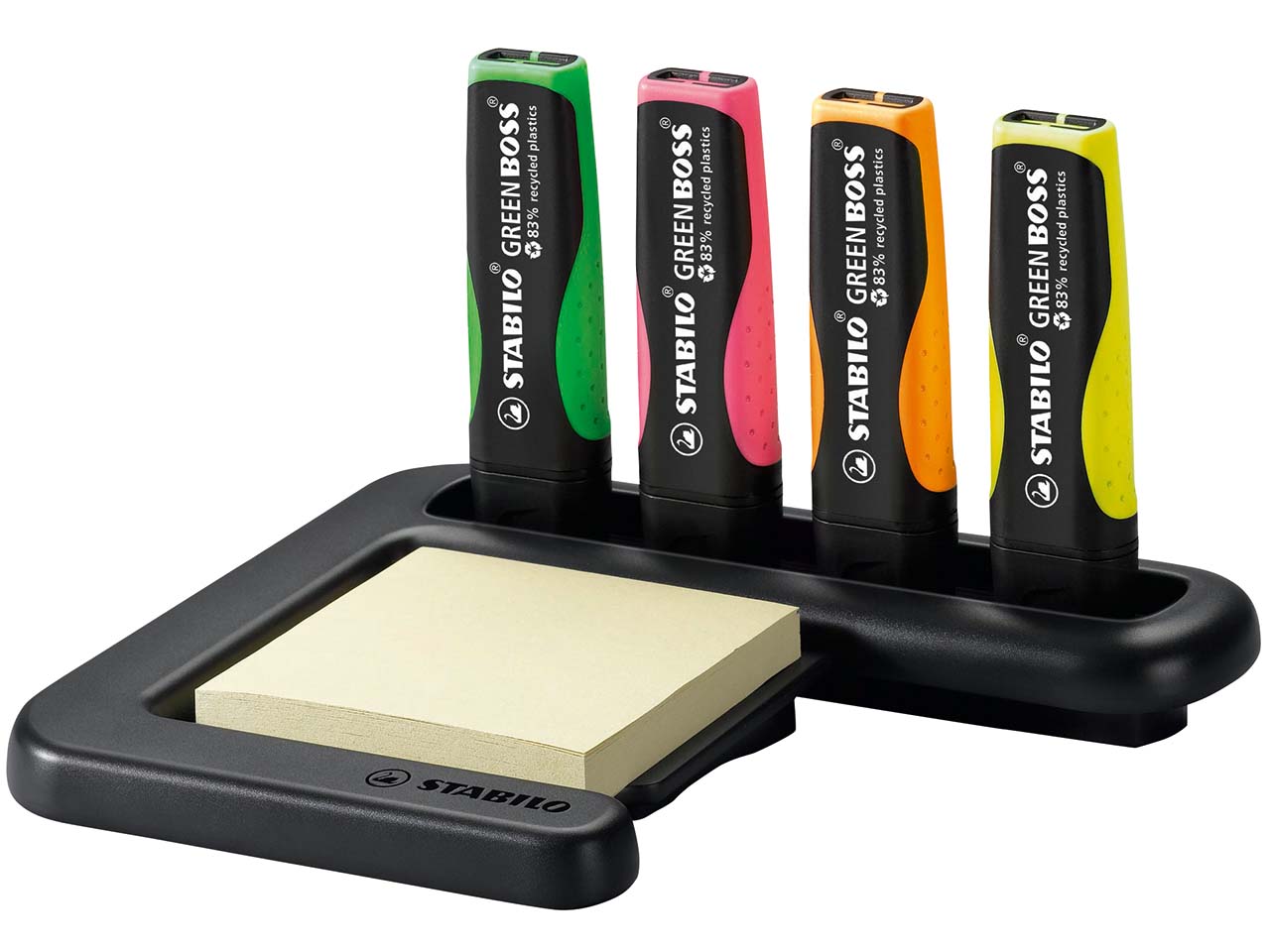 STABILO Textmarker 'GREEN BOSS' 4er Tischset