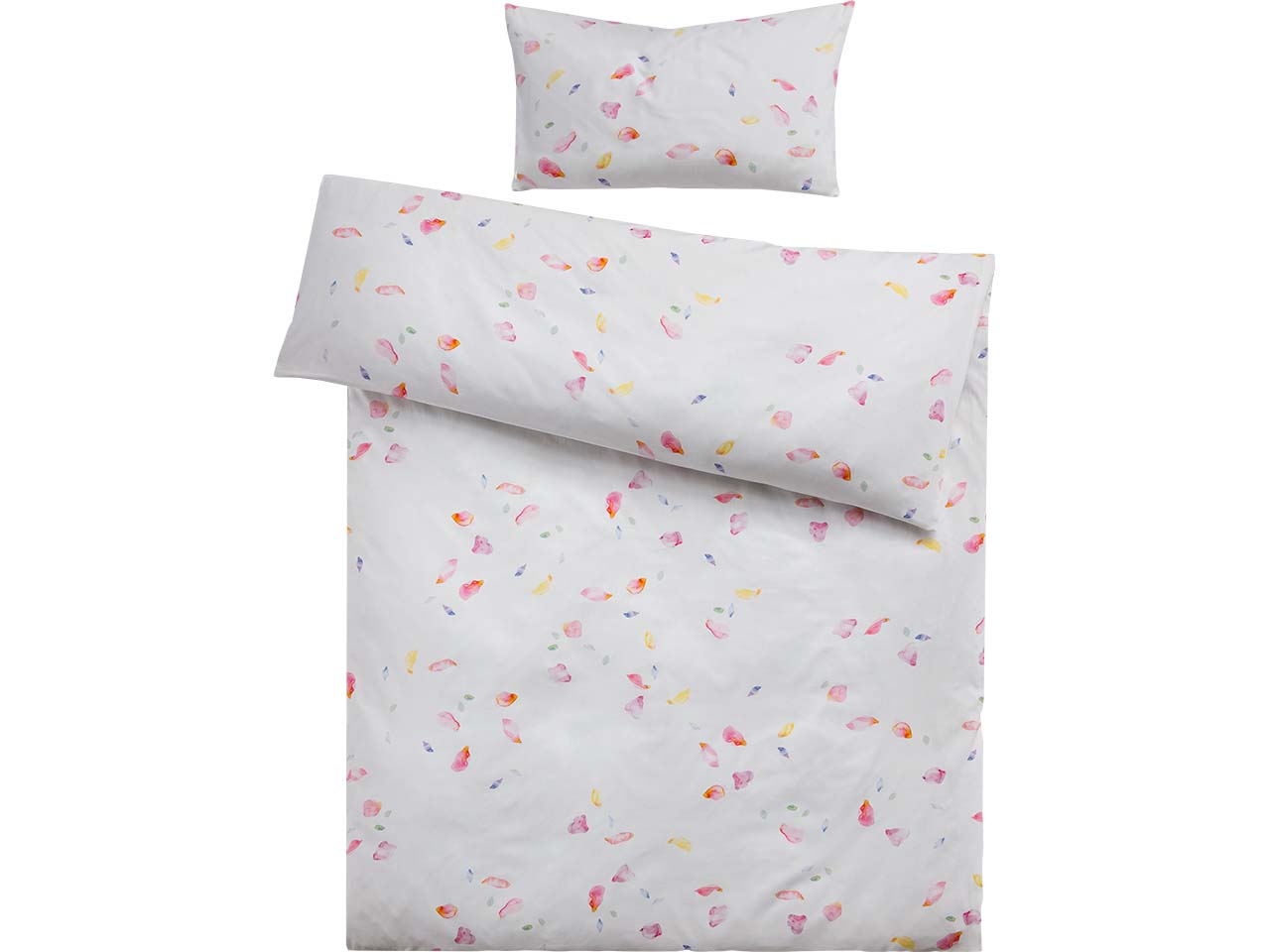 Cotonea Satin-Bettwäsche "Blütenblätter" aus Bio-BW 40 x 80/155 x 220 cm