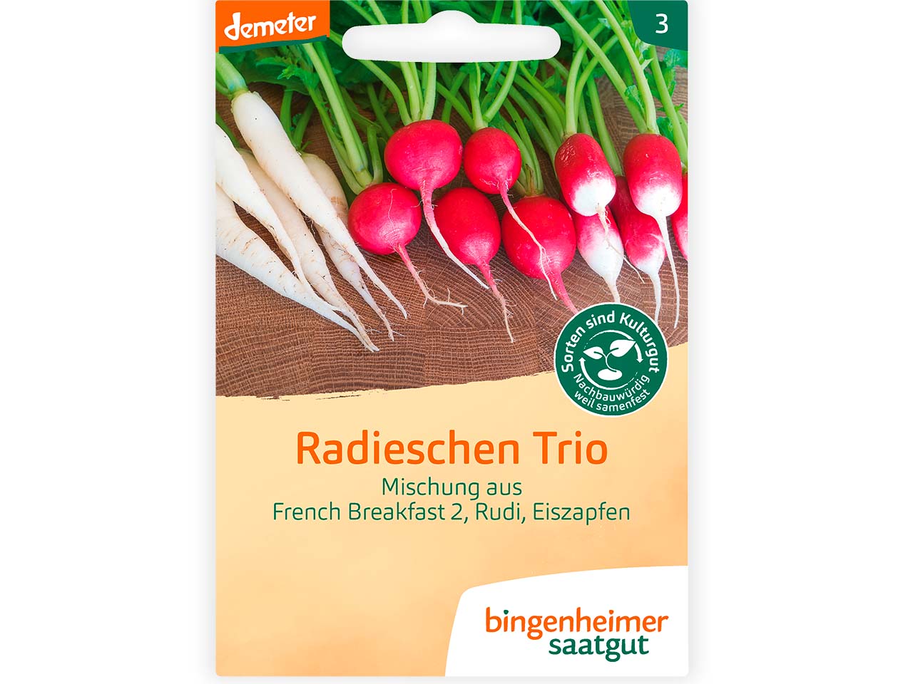 bingenheimer saatgut Bio-Samen Radieschen Trio, 1 Stk.