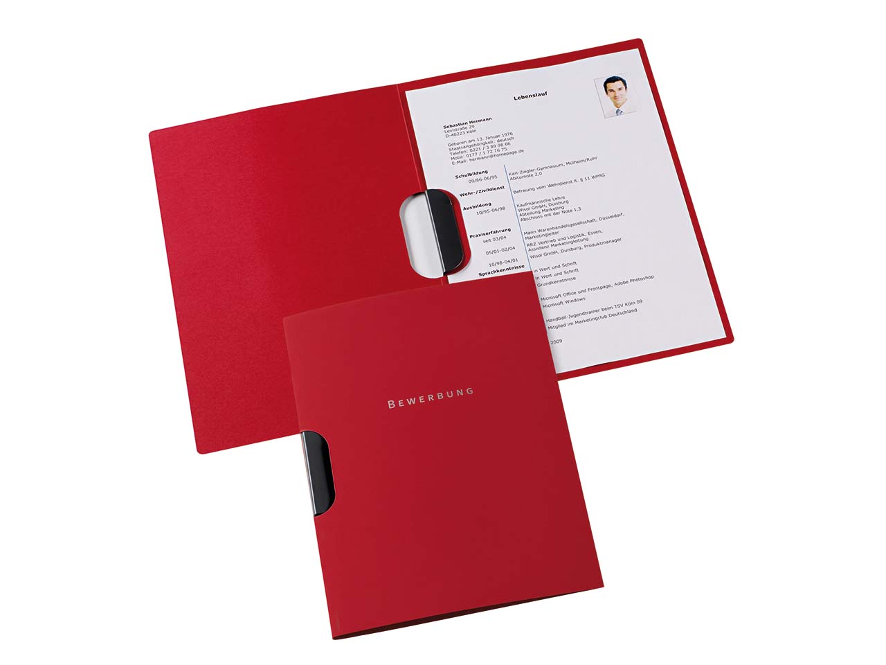 Elba Bewerbungsmappe "clip-fix" bordeaux