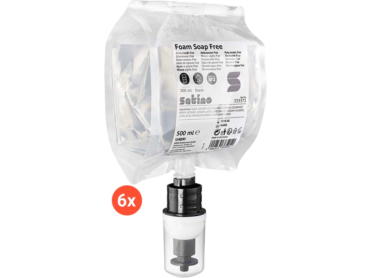 Satino Schaumseife "Free" 6 x 500 ml