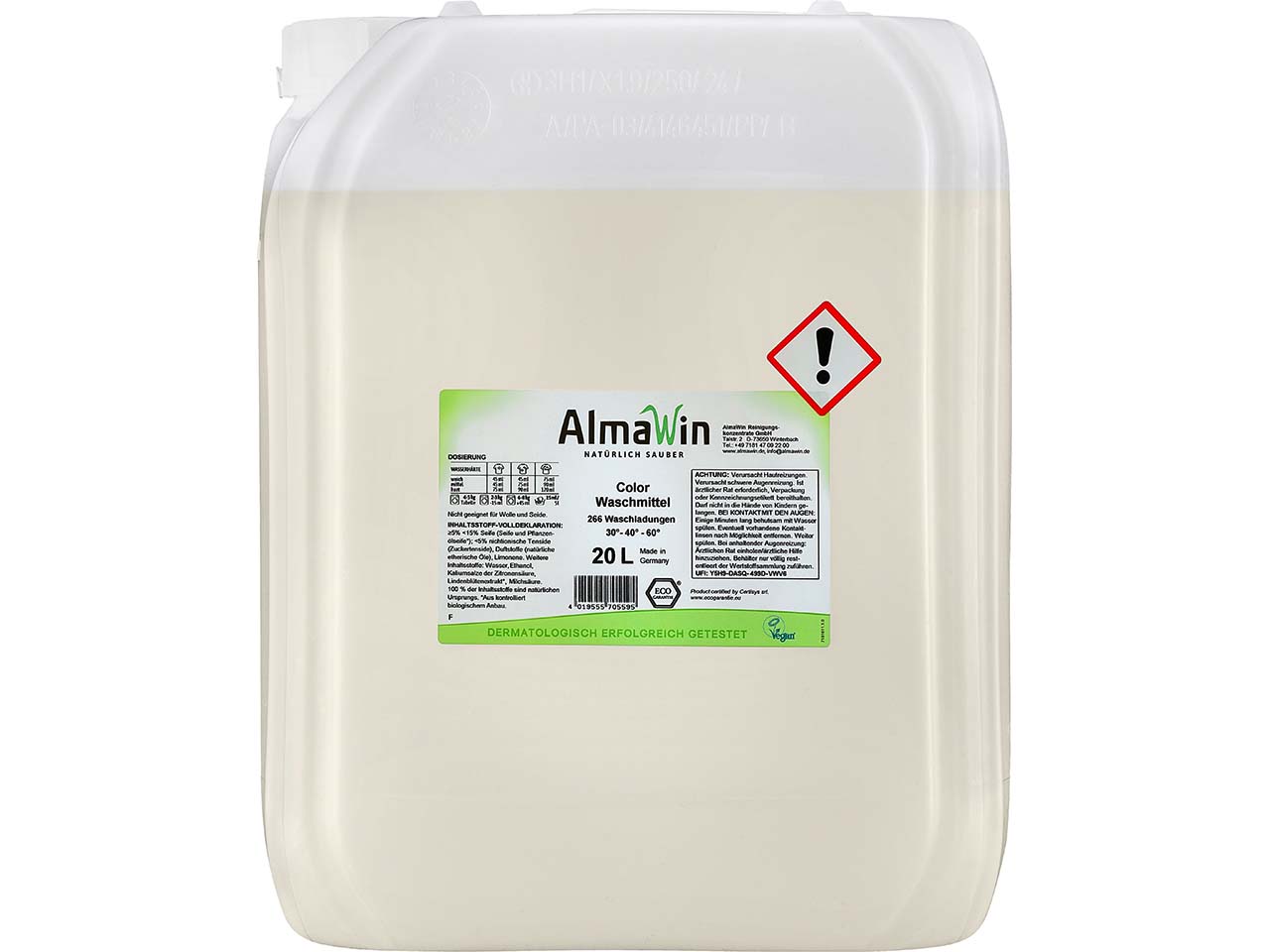 AlmaWin Color-Flüssigwaschmittel, Kanister, 20 l, Nachfüllung