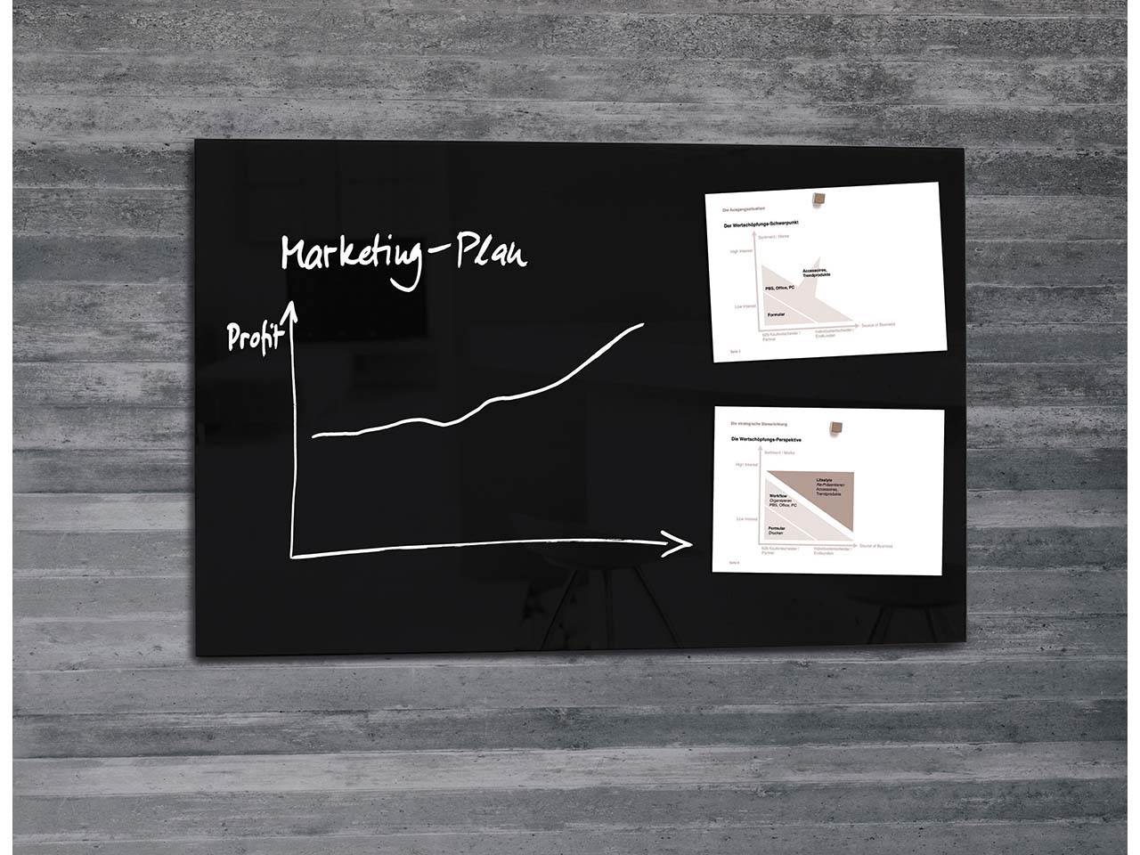 Sigel Glas-Magnettafel 'artverum' 100 x 65 cm, schwarz