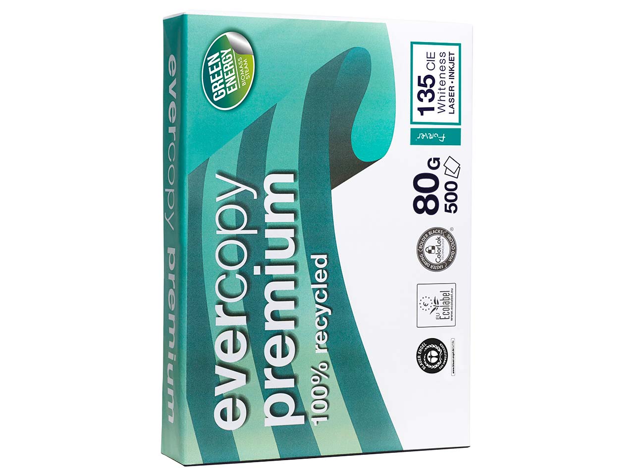 500 Blatt Multifunktionales Recycling-Kopierpapier 'Evercopy Premium' 80g, DIN A4