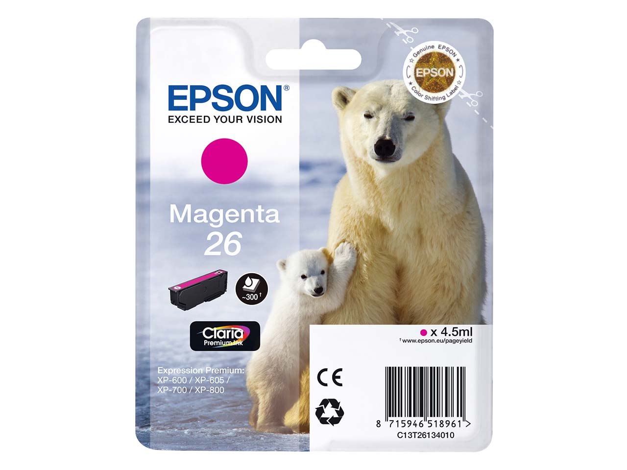 Epson Tintenpatrone T2613/ 26 magenta