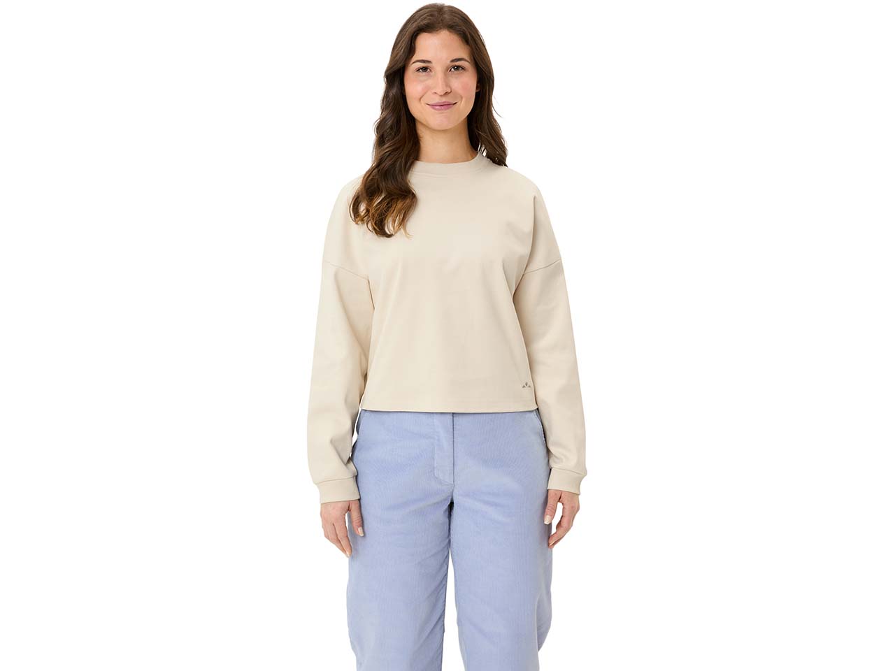 VAUDE Bio-Damen-Langarmshirt "Najun" mit Rückenprint, ecru, Gr. 38