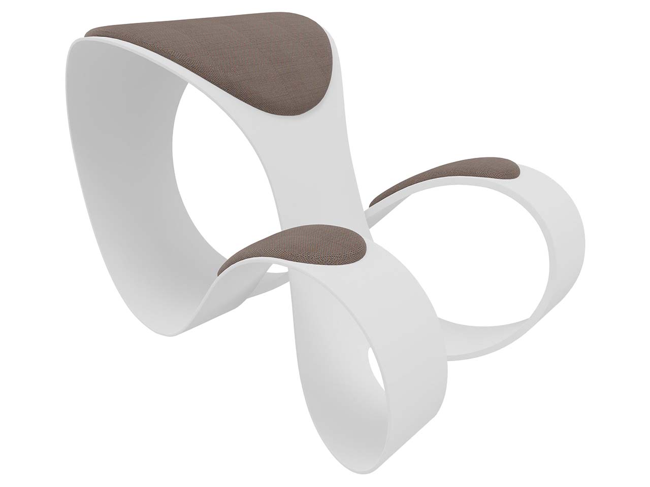 Quadrifoglio Kniehocker "Moon" Gestell weiß, Bezug braun