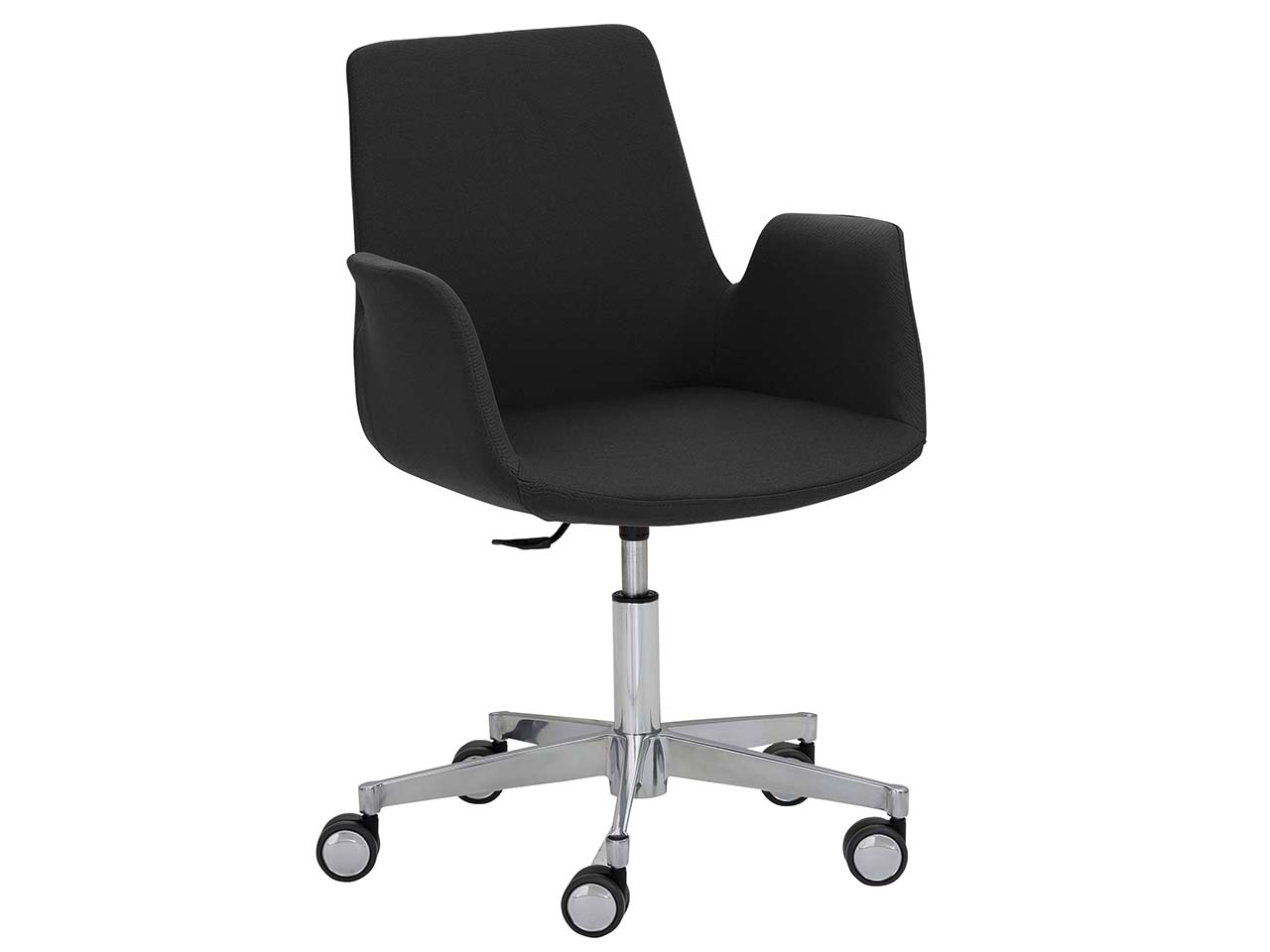 Besucherstuhl "2010" mit Aluminium-Fußkreuz, schwarz