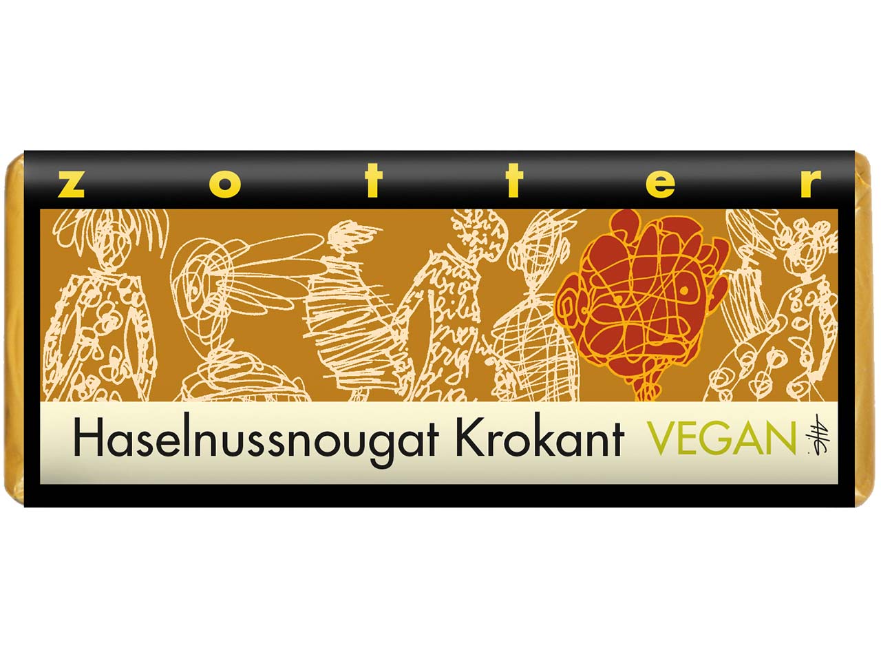 Zotter Bio-Bitter-Schokolade "Haselnussnougat Krokant", vegan,70 g
