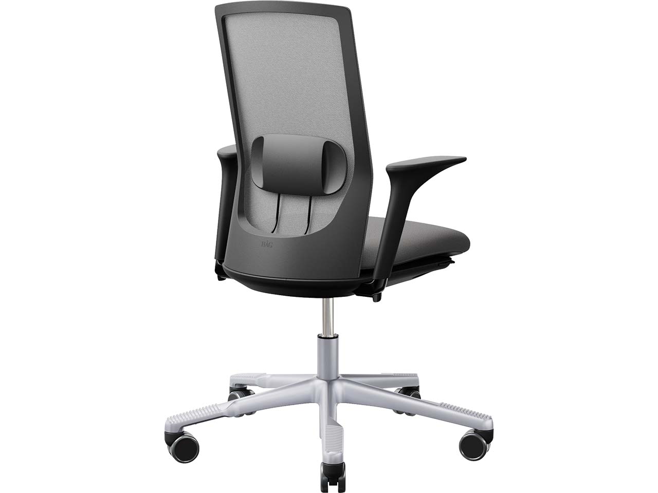 HAG Bürodrehstuhl "Futu mesh 1100-S" mit AL, Gestell: silber, Stoff: "FutuKnit" Stone