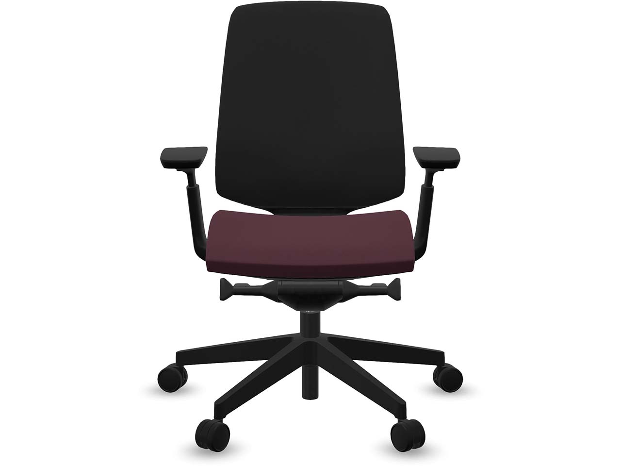 Profim Bürodrehstuhl "LIGHT UP" mit Armlehnen, Gestell: schwarz, Sitz: bordeaux