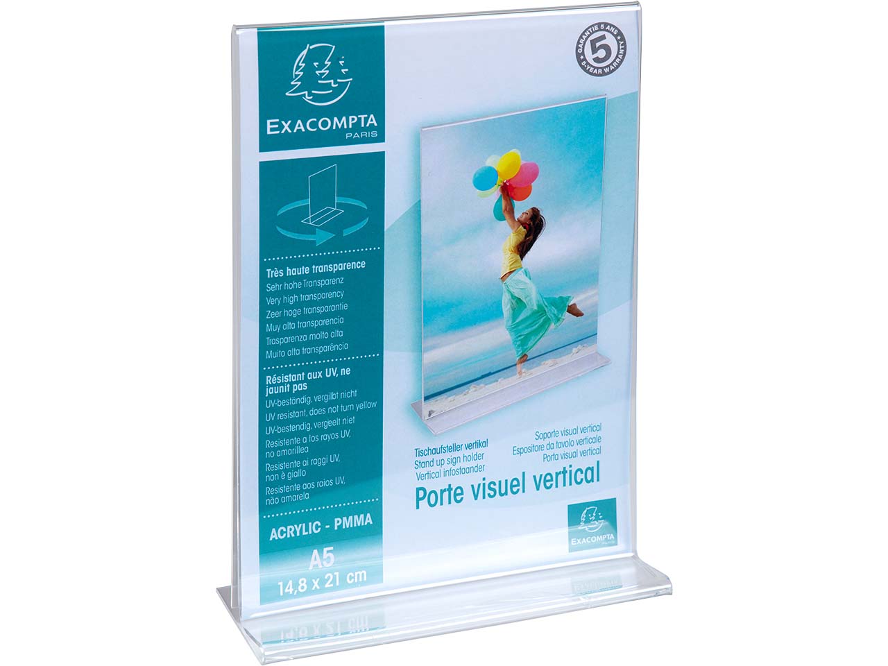 Exacompta Tischaufsteller gerade "Exacryl" aus PMMA, vertikal, DIN A5