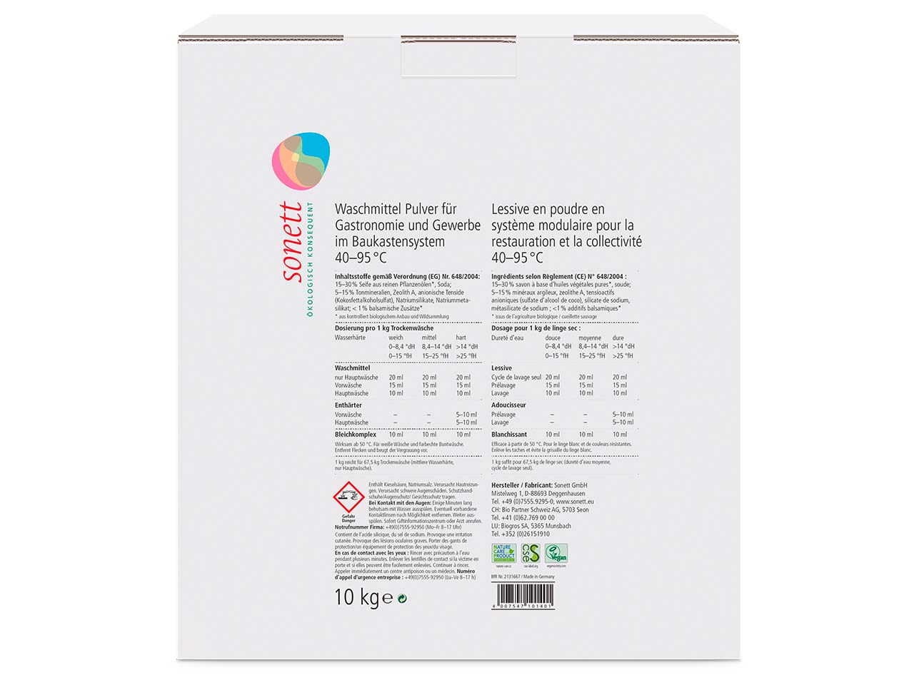 Sonett Waschmittelpulver im Großgebinde, 10 kg