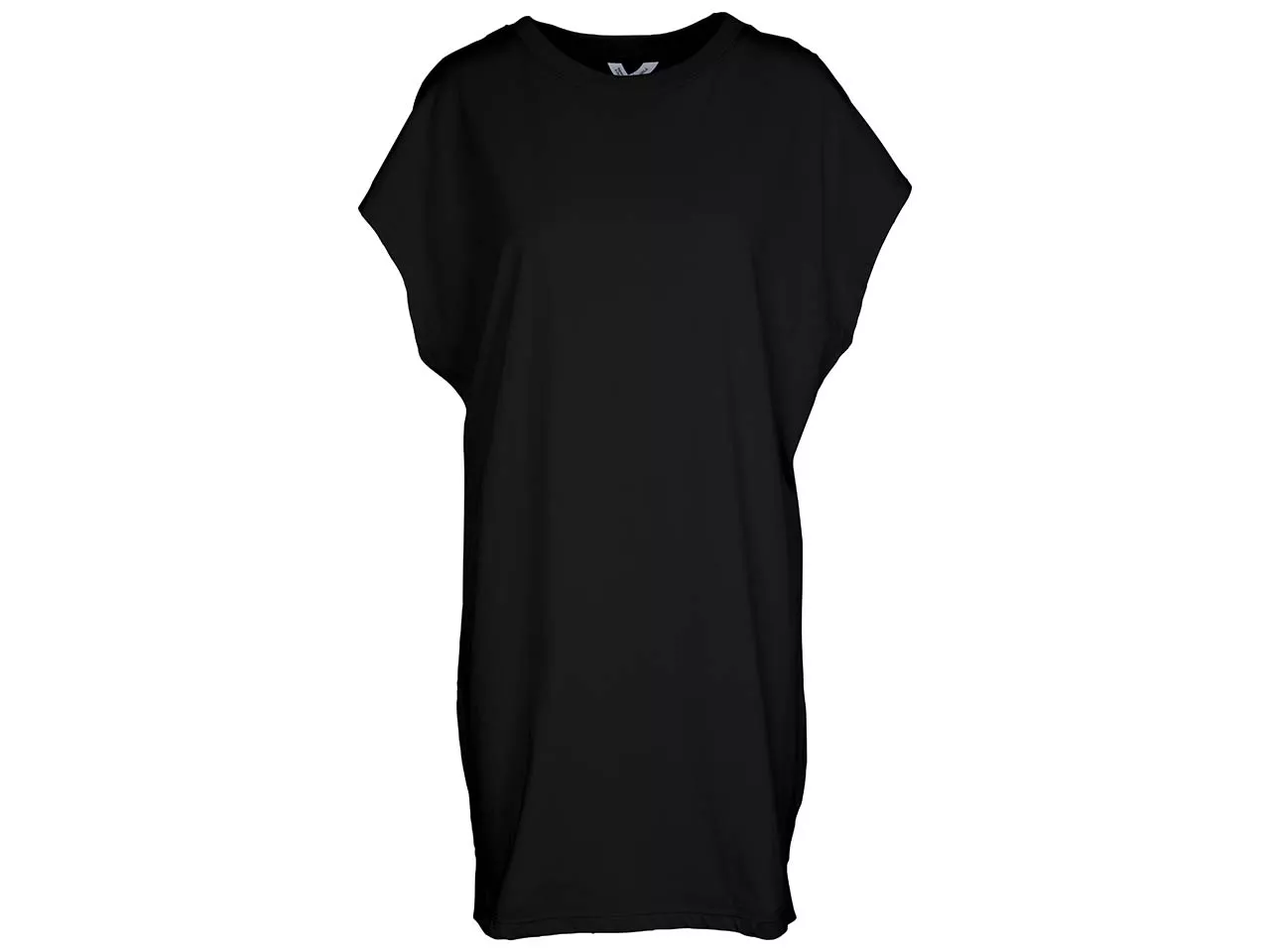 MELA Bio-Damen-T-Shirt-Kleid 'SUNEA' mit Rundhalsausschnitt, schwarz, Gr. S