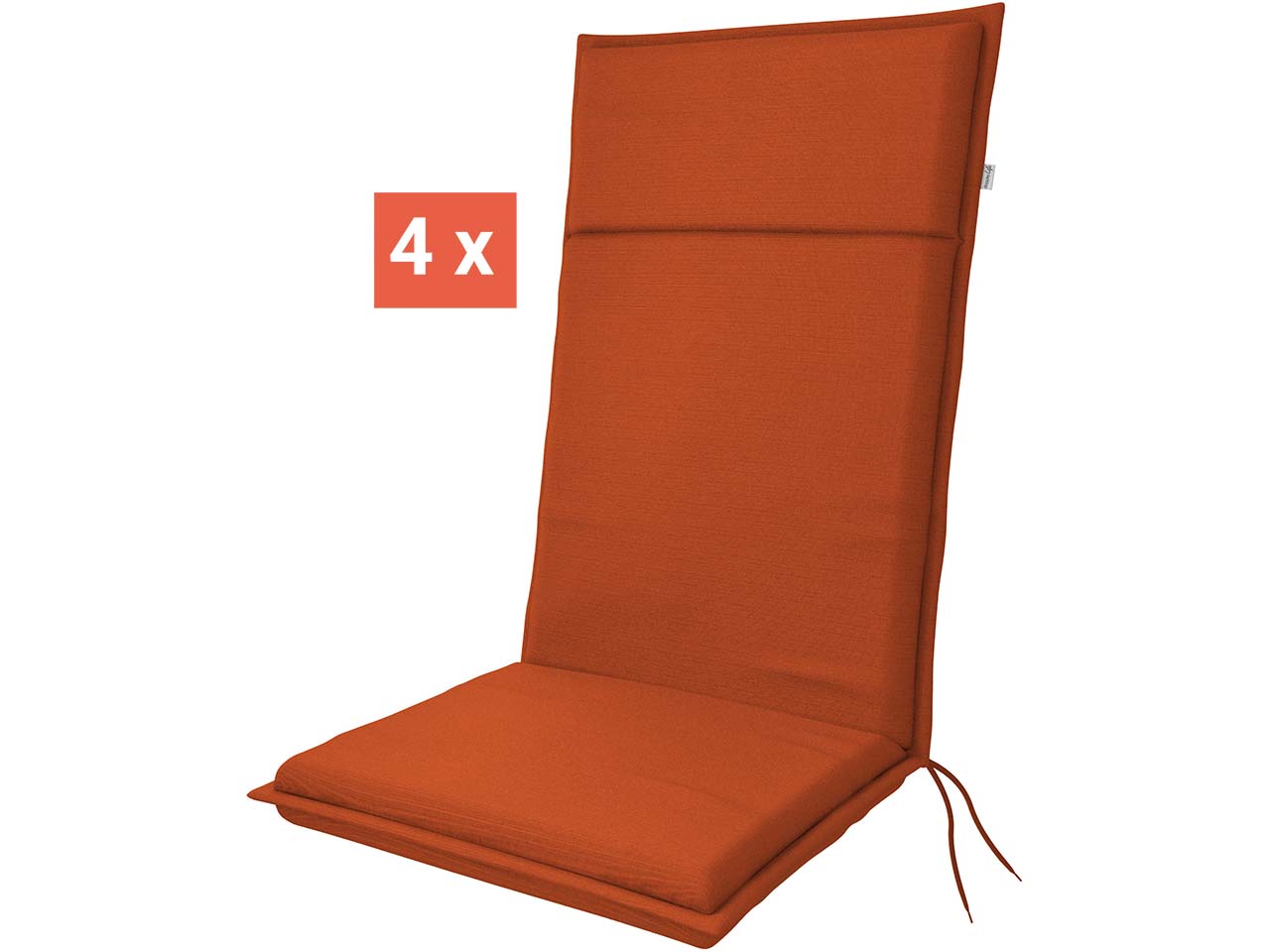 doppler Auflage "LIFE" für Hochlehner, 4er-Pack, 119x48x4 cm, Polyester, orange