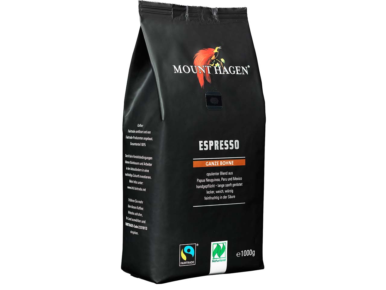 Mount Hagen Bio-Espresso, ganze Bohnen, 1000 g