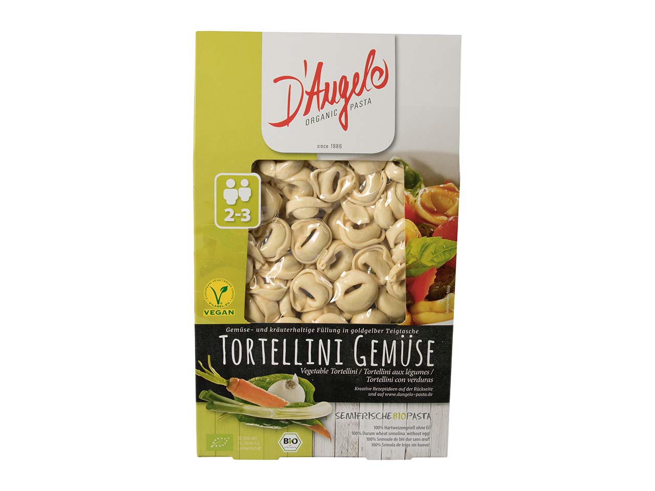 D`Angelo Bio-Tortellini mit Gemüse-Füllung, 250 g