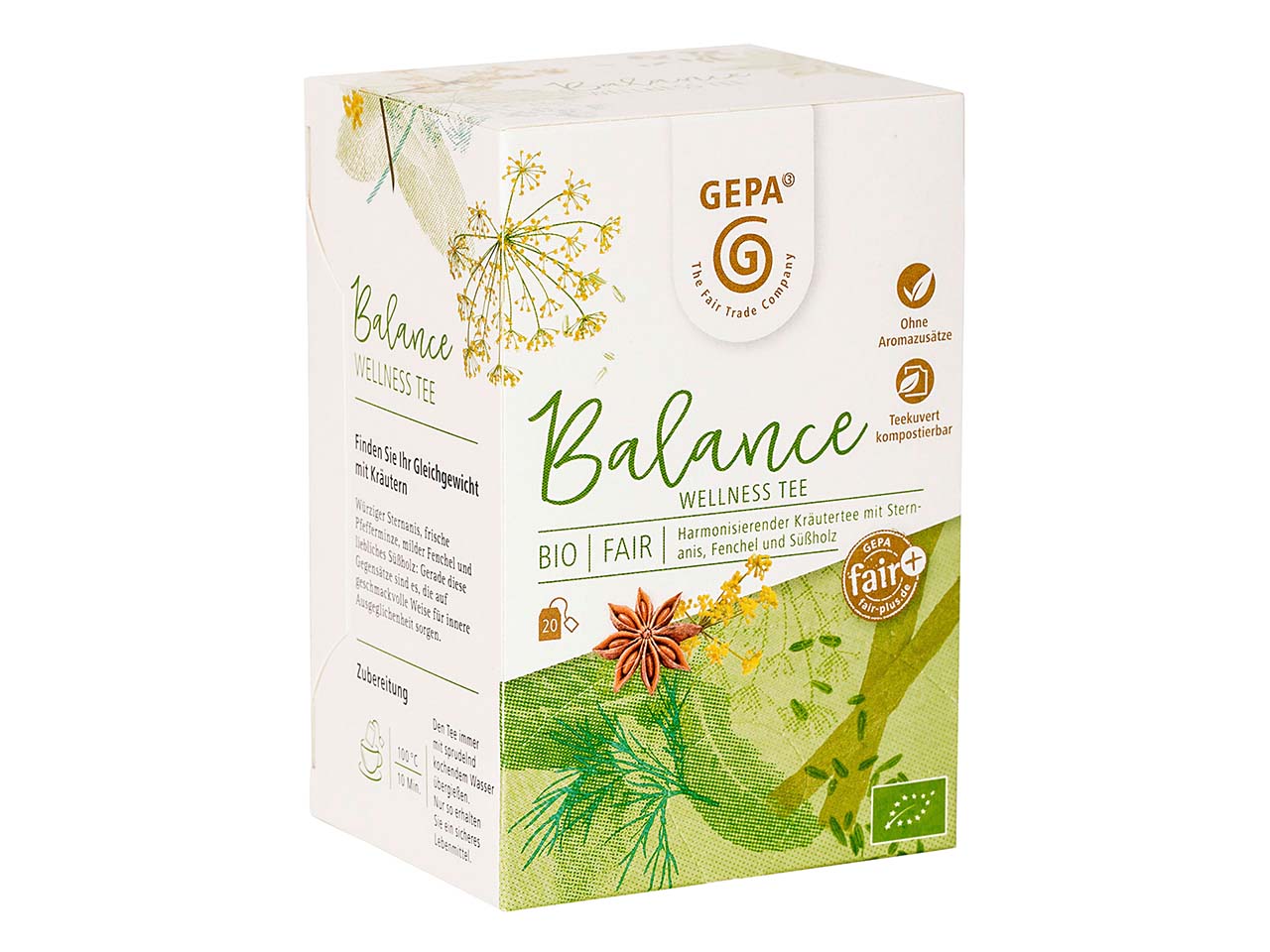 GEPA Bio-Kräutertee "Balance" Wellness Tee 20 x 1,5 g
