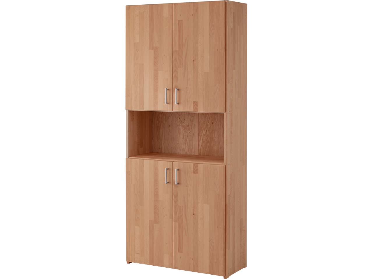 Regalschrank "buxing kids" mit 4 Türen B 80 x T 33 x H 185,5 cm, glatte Front, Buche