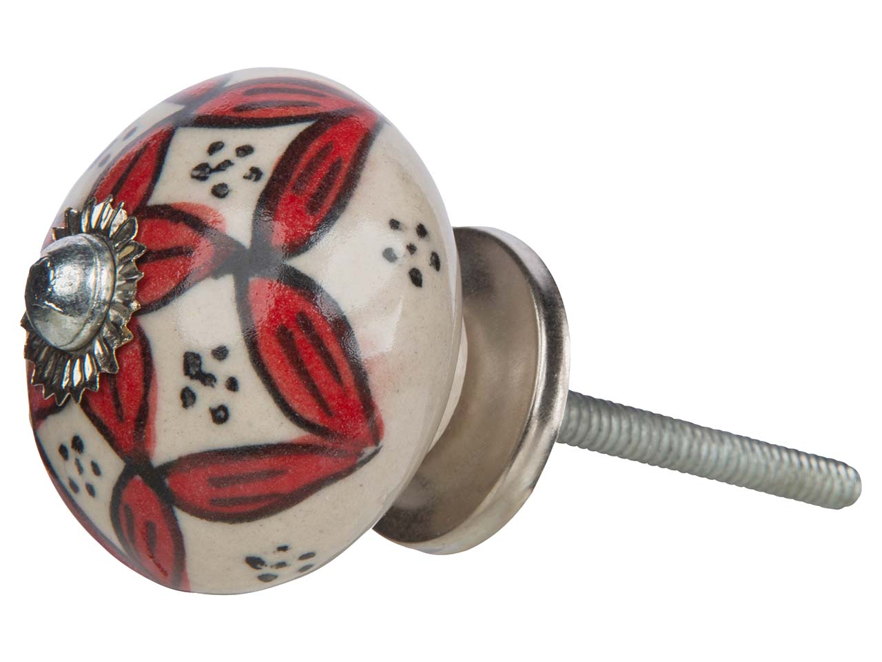 tranquillo Möbelknauf Ø 4 cm, rot/creme