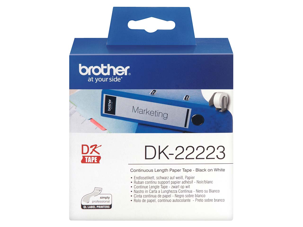 Brother Endlosetiketten 'DK-22223' weiß 50 mm x 30,48 m