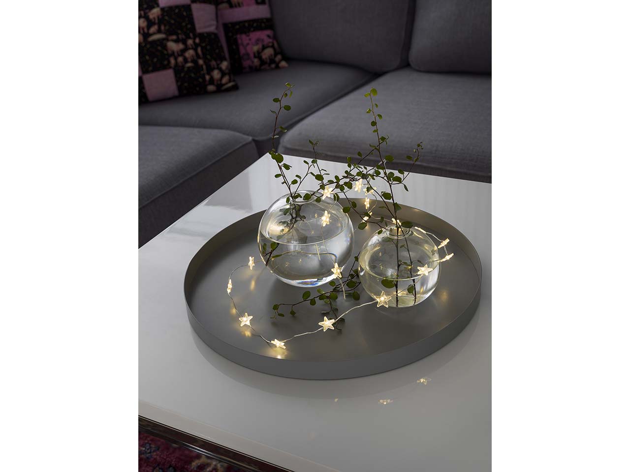 Konstsmide LED-Dekolichterkette "Sterne", mit Schalter, Funkeleffekt, 20 Dioden warmweiß