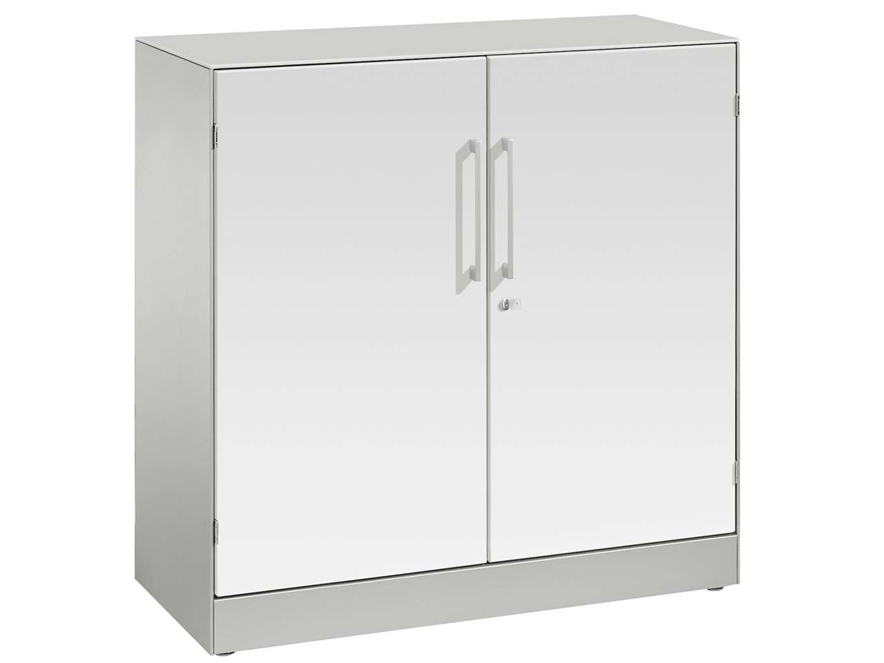 Flügeltürenschrank "CONTACT", Höhe 91,5 cm  (BxT) 100 x 43,5, silber