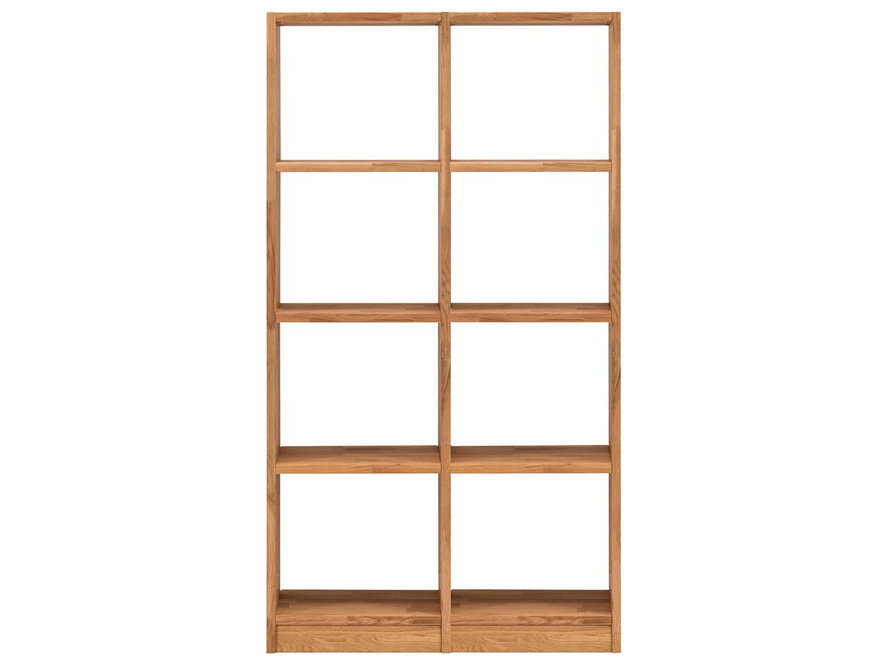 Regal "Grid" 2 x 4 Fächer, B 92 x H 164 x T 34 cm, Wildeiche geölt