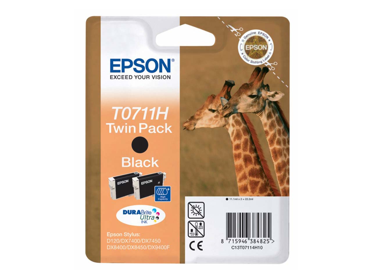 Epson Doppelpack Tintenpatronen T0711H schwarz
