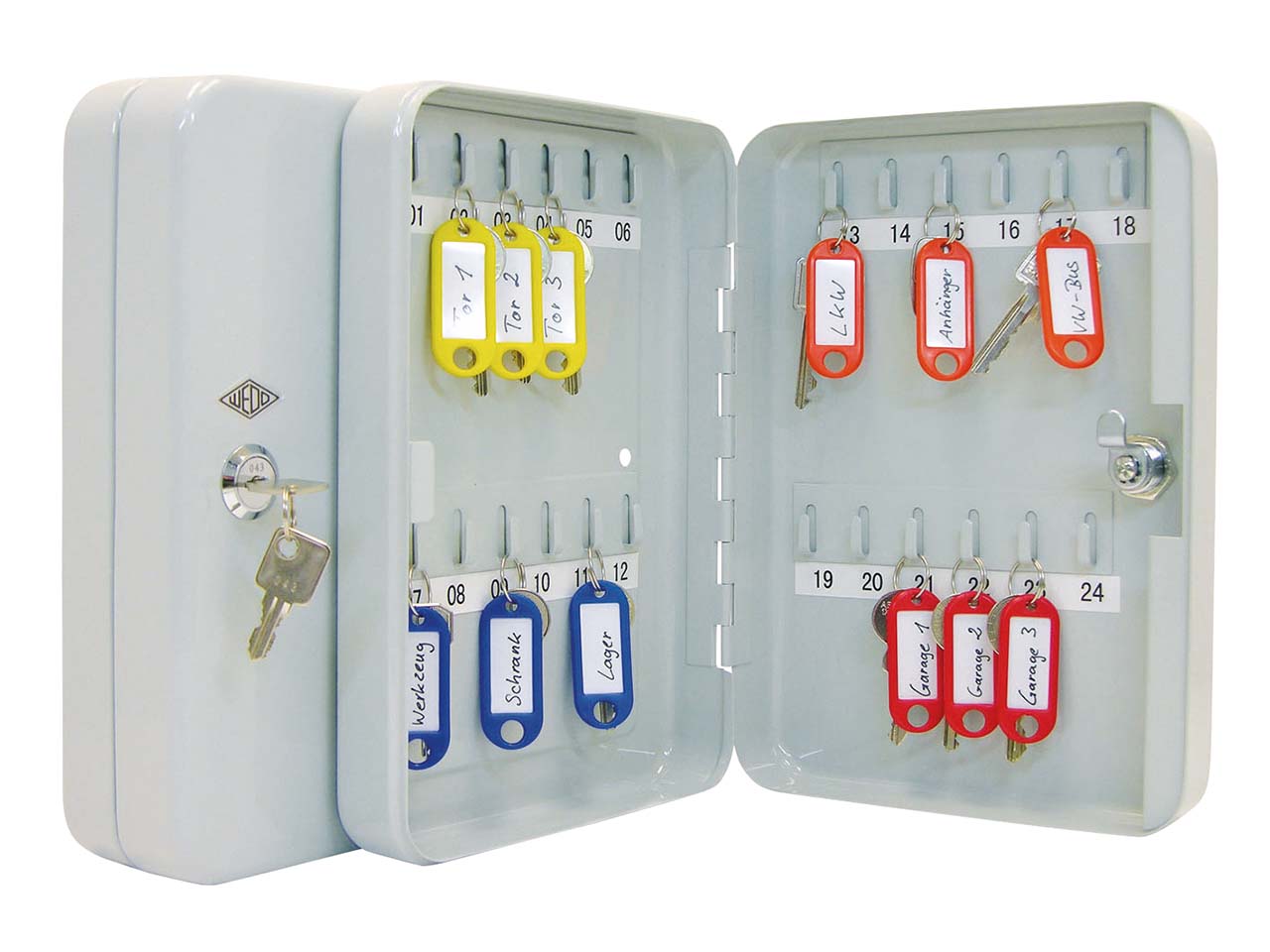 Schlüsselschrank für 24 Schlüssel grau