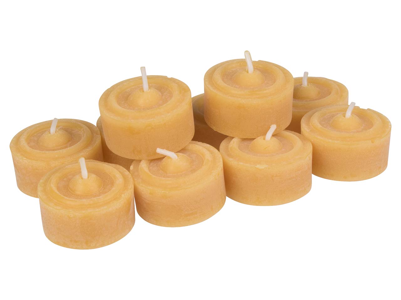10er Set Teelichter aus Bienenwachs