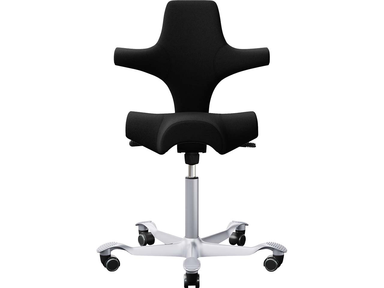 HAG Bürodrehstuhl "Capisco 8106" GF 200 mm, Gestell: silber, Stoff: "Cura" black