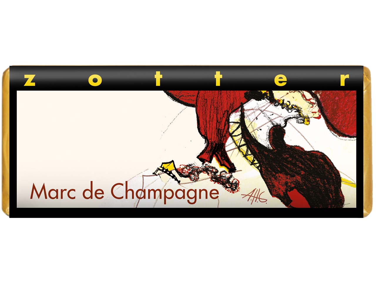 Zotter Bio-Bitter-Schokolade "Marc de Champagne" 70 g
