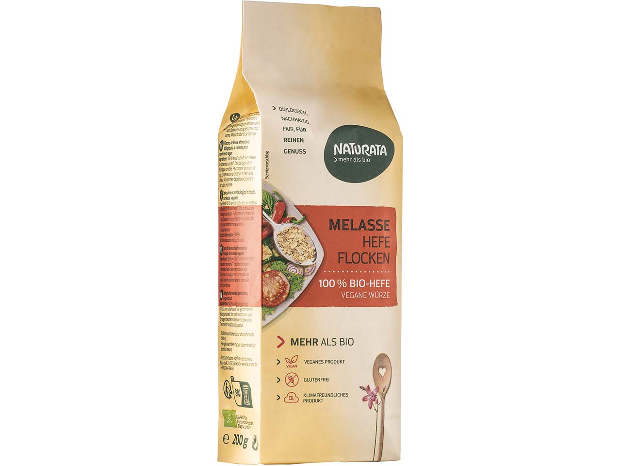 NATURATA Bio-Melasse-Hefeflocken, vegane Würze, 200 g