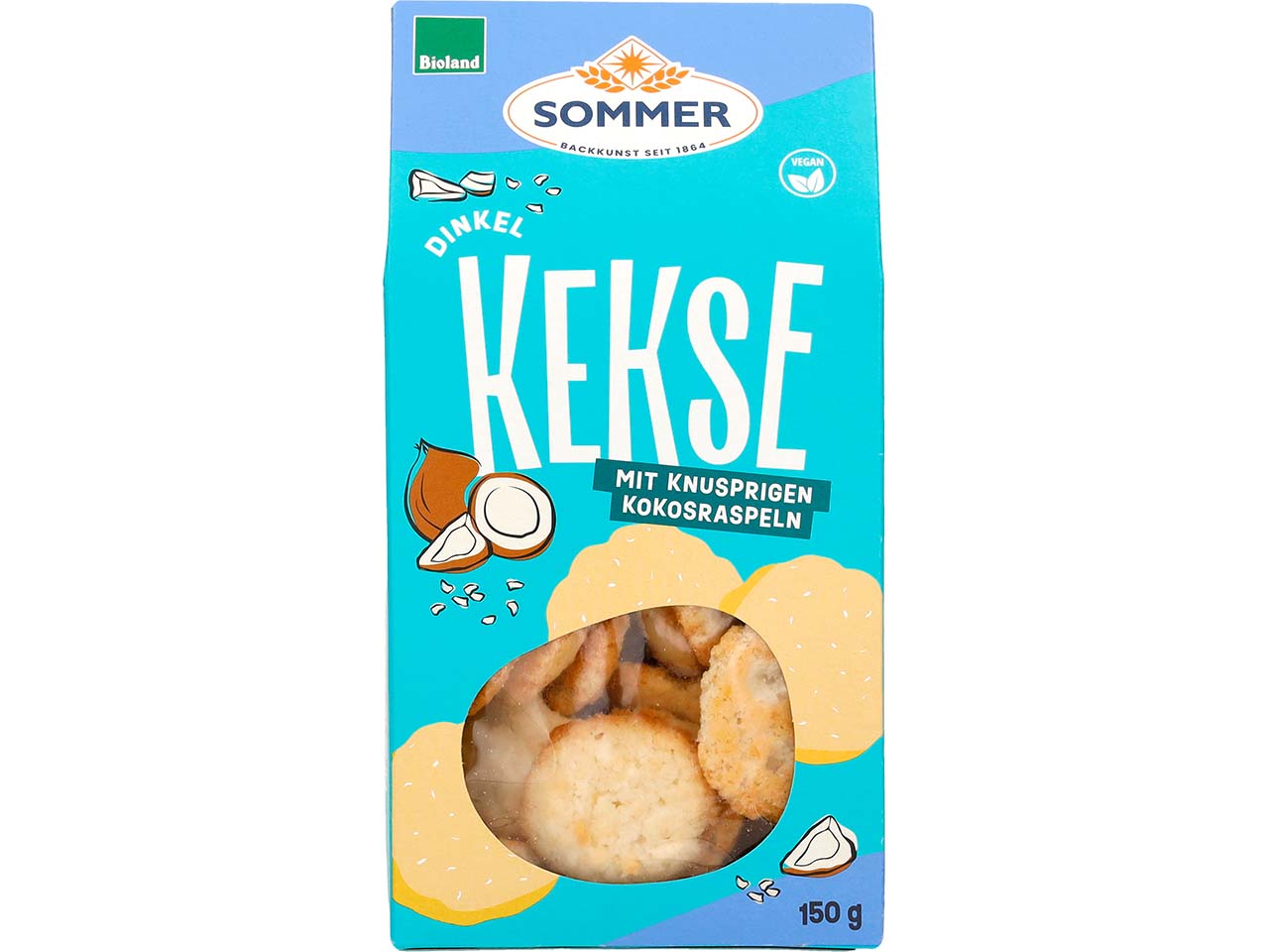 SOMMER Bio-Kokos-Kekse aus Dinkel, 150 g