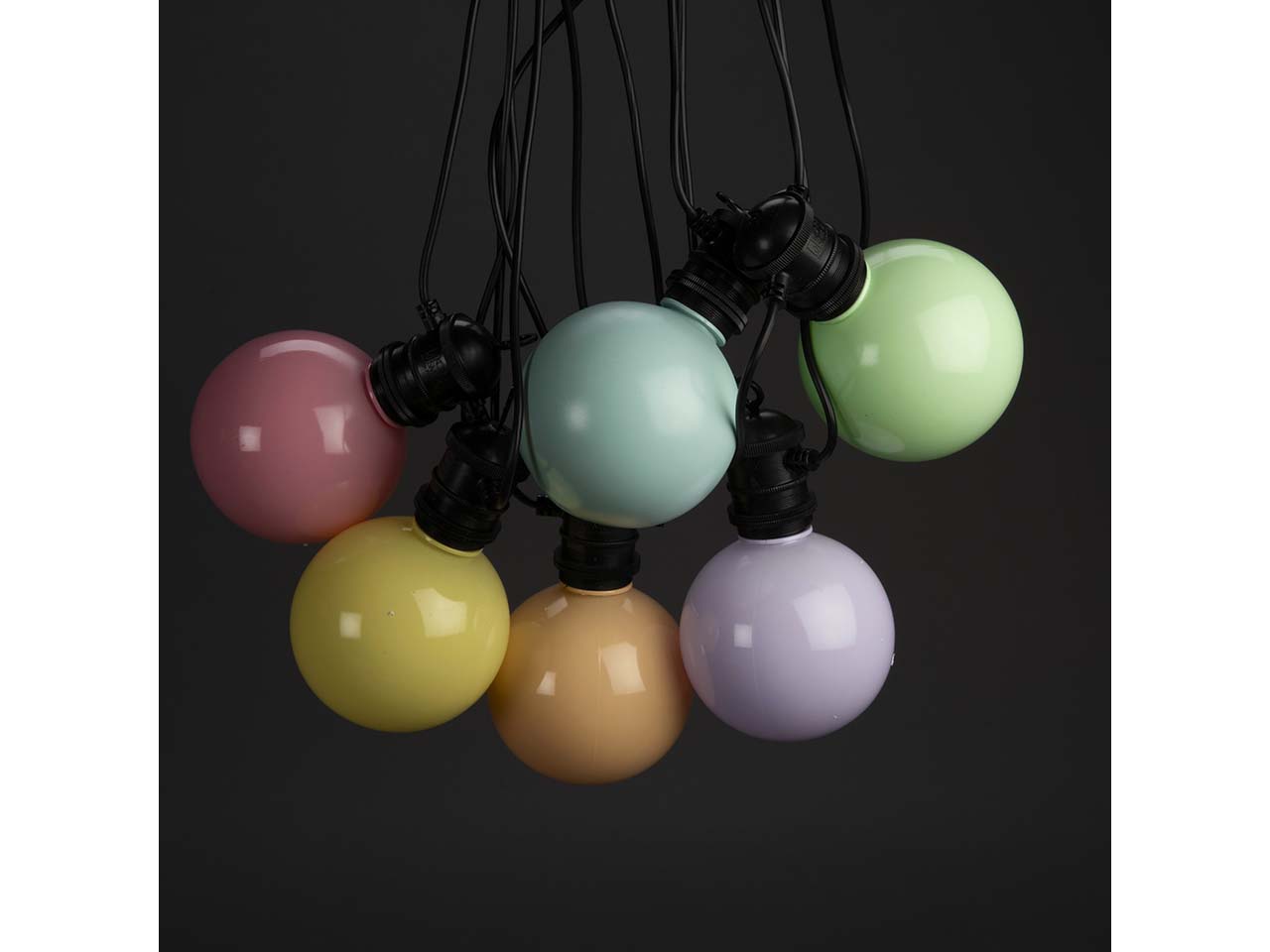 Konstsmide LED Lichterkette Party, mit Dimmer, 10 Birnen pastell, 10 Dioden warmweiß