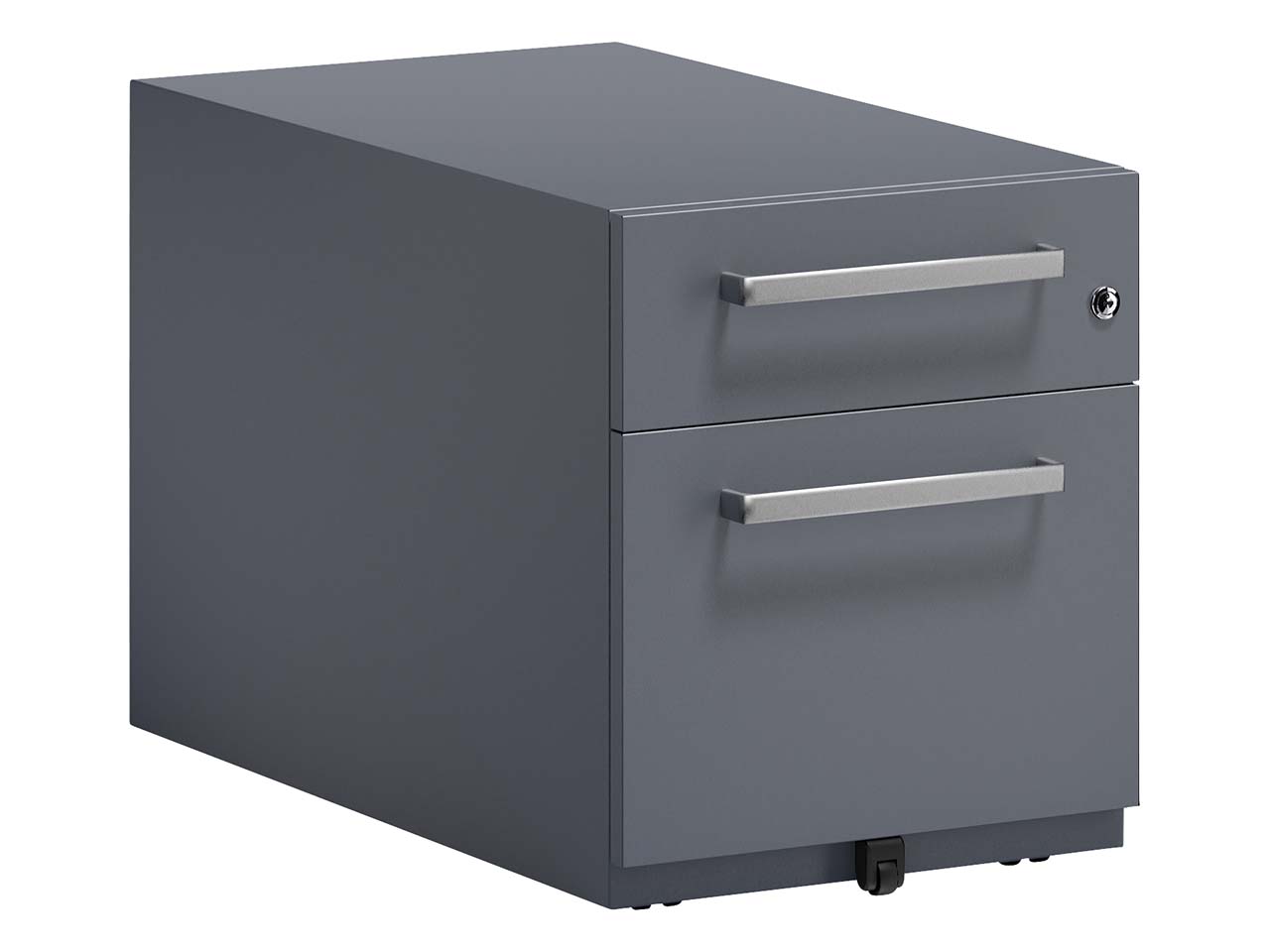 BISLEY Rollcontainer "Note" mit Griff, 1 Schublade, 1 HR T 77,5 cm anthrazitgrau