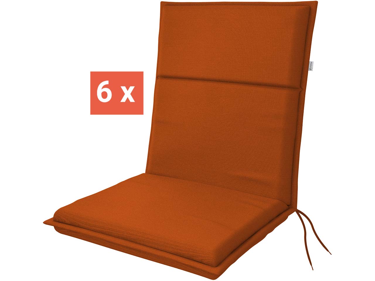doppler Auflage "LIFE" für Niederlehner, 6er-Pack, 100x48x4 cm, Polyester, orange