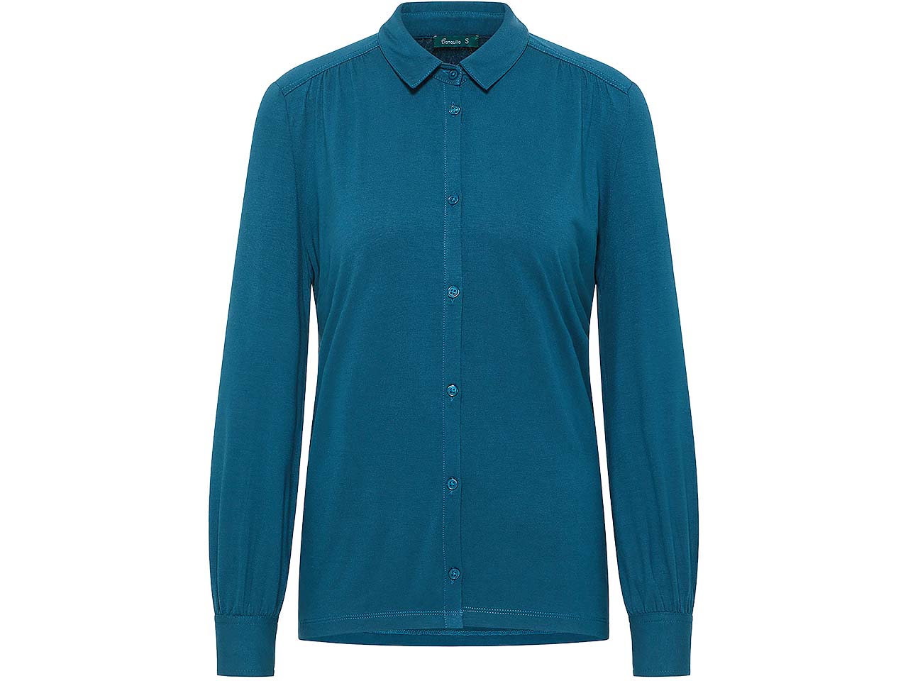 tranquillo Damen-Bluse mit verdeckter Knopfleiste, bermuda blue, Gr. L